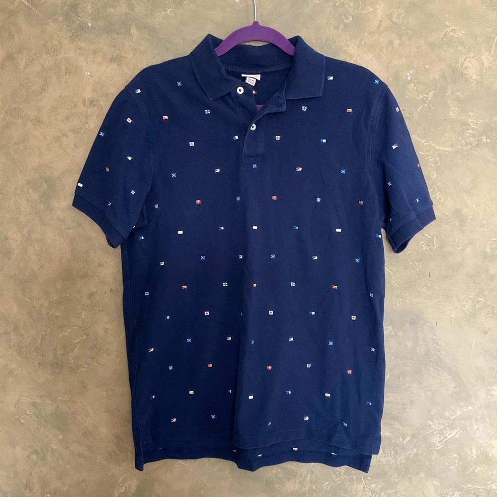 Merona Embroidered Flags Cotton Polo Shirt